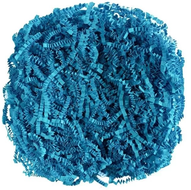 Наполнитель для коробок Синий неон, гофрированный 